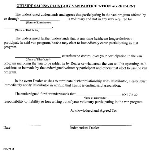 vanparticipationagreement