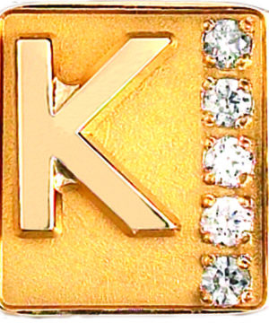 Five Diamond Medallion Pin Back