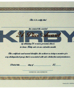 24 Plus Award Certificate