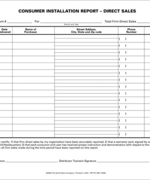 Consumer Installation Report