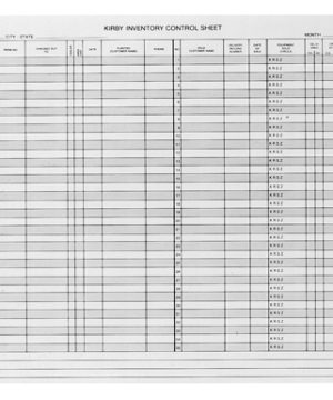 Master Inventory Control Sheet