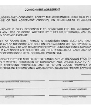 Dealer Consignment Card